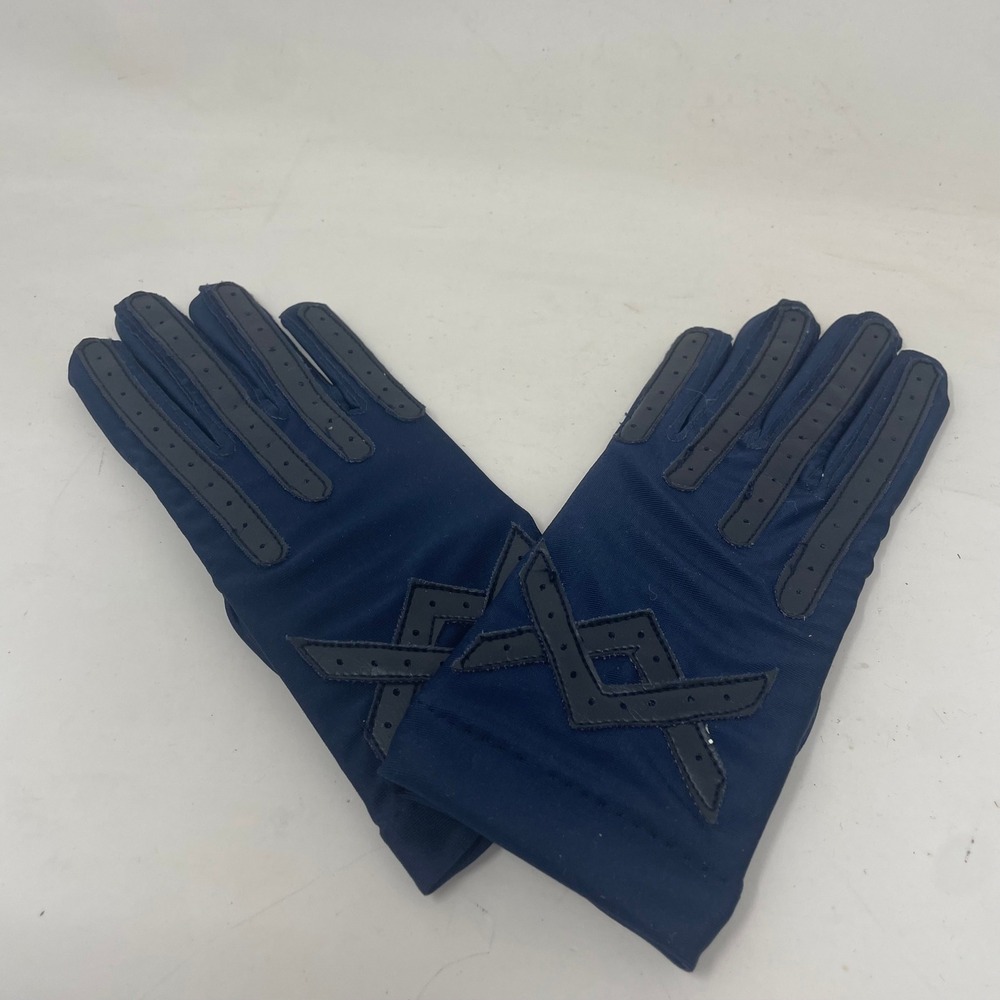 Vintage 1987 Sensations Knit Street Navy Blue Spandex Sport Driving Gloves OSFA - Picture 5 of 6
